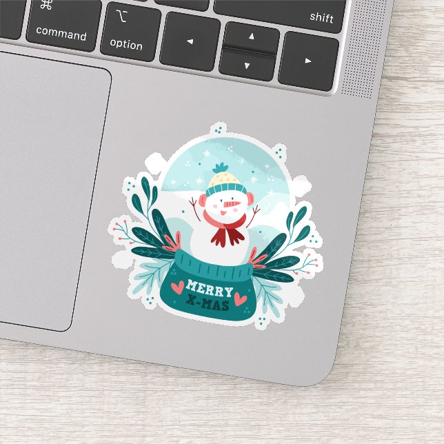 Merry xmas snow globe sticker  (Detail)