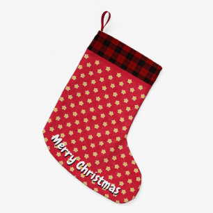 MERRY XMAS STARS SMALL CHRISTMAS STOCKING