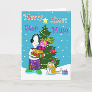 Merry Xmas Step Mum Holiday Card