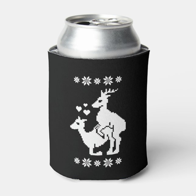 Merry Xmas Ugly Christmas Can Cooler (Can Front)