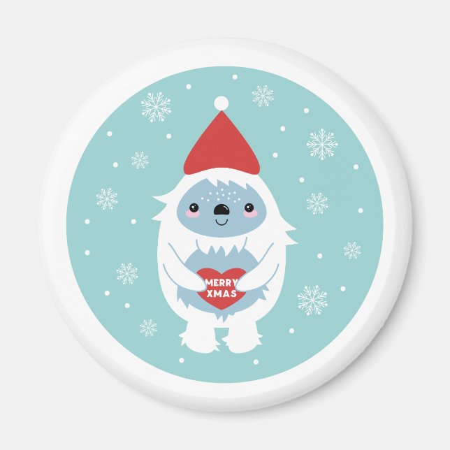 Merry Xmas Yeti Magnet (Front)
