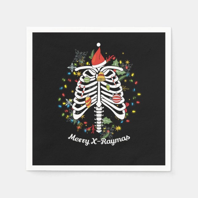 Merry XRaymas Radio Technologist Rad Tech Xmas Chr Napkin (Front)