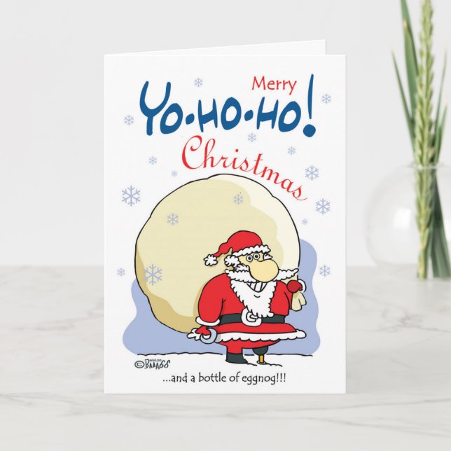 Merry Yo-ho-ho Christmas...and a bottle of eggnog! Holiday Card (Front)