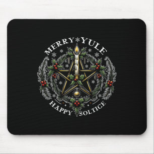Merry Yule & Happy Solstice Mouse Mat