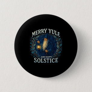 Merry Yule And Happy Solstice Mystic Winter Quote  6 Cm Round Badge