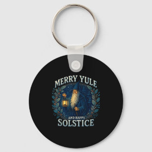 Merry Yule And Happy Solstice Mystic Winter Quote  Key Ring