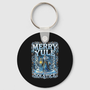 Merry Yule And Happy Solstice Mystic Winter Quote  Key Ring
