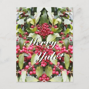 Merry Yule Berry Solstice Christmas Holiday Postcard