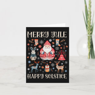 Merry Yule Happy Solstice Cottagecore Scandinavian Card