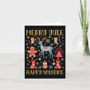 Merry Yule Happy Solstice Cottagecore Scandinavian Card