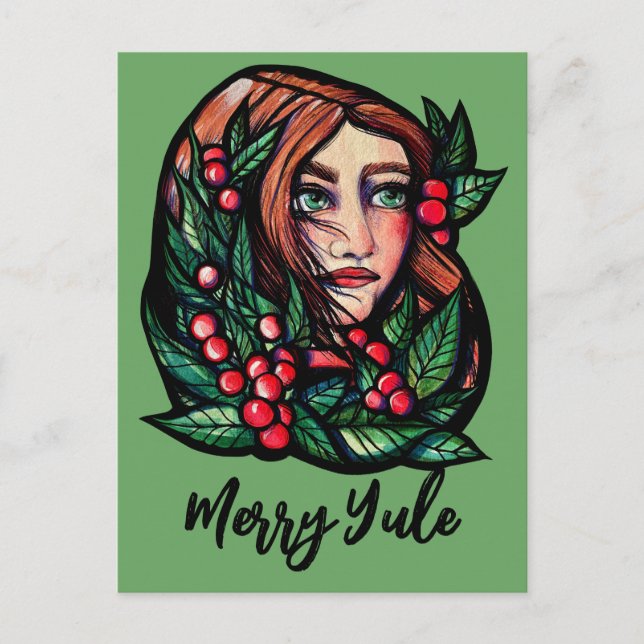Merry Yule Pagan Holiday Blessings                 Postcard (Front)