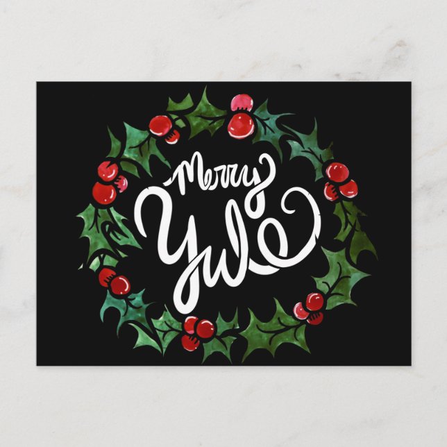 Merry Yule Pagan Holidays Wiccan Blessed Yule Postcard (Front)