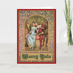 Merry Yule - Vintage Mediaeval Holiday Card