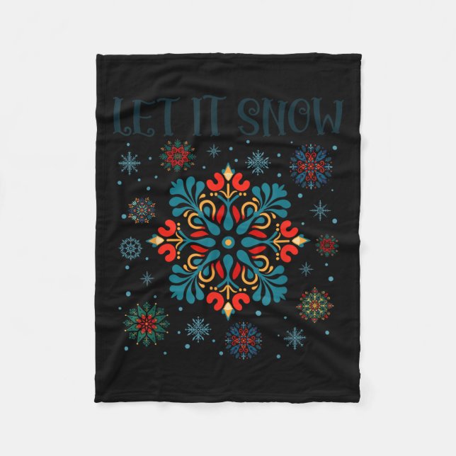 Merry Yule Winter Solstice God Jul Swedish Xmas Le Fleece Blanket (Front)