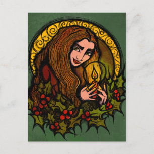 Merry Yule Witch Postcard