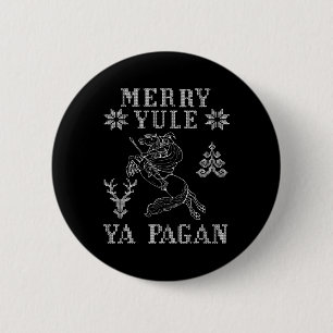 Merry Yule Ya Pagan Odin On Sleipnir Viking Christ 6 Cm Round Badge