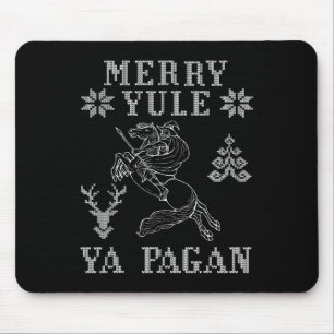 Merry Yule Ya Pagan Odin On Sleipnir Viking Christ Mouse Mat