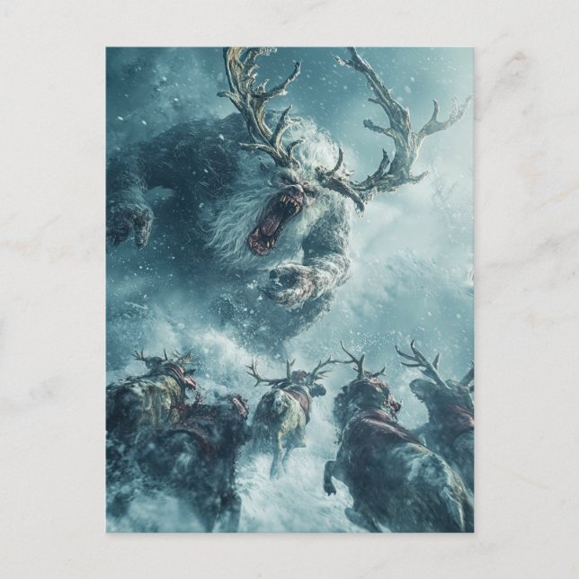 Merry Zombie Christmas Postcard (Front)