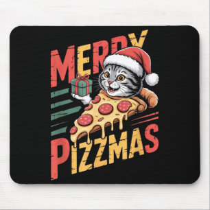 Merry Zzmas Christmas Cat Funny Zza Lover Xmas Cat Mouse Mat