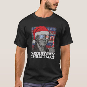 Merrycan Christmas Patriotic President Washington T-Shirt