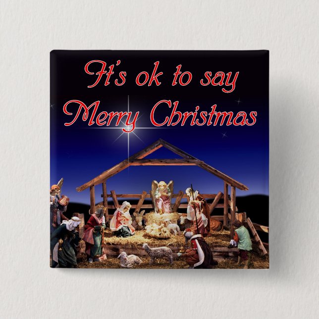 merrychristmas-square button (Front)