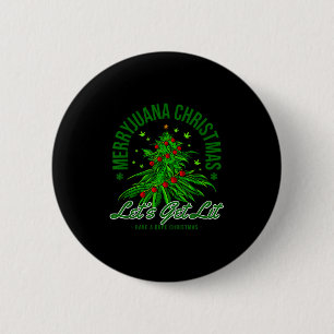 Merryjuana Christmas Christmas Weed T Roll  6 Cm Round Badge