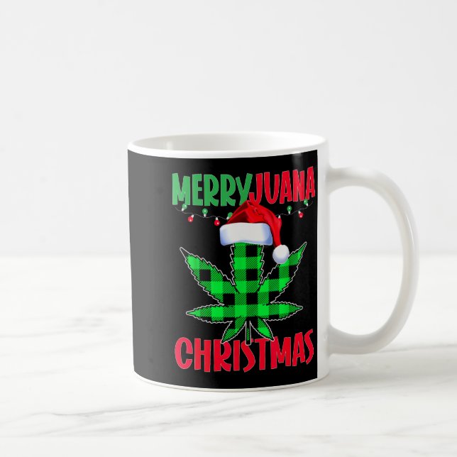 Merryjuana Weed Leaf Funny Christmas Pajama X-mas  Coffee Mug (Right)