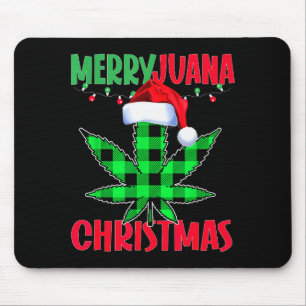 Merryjuana Weed Leaf Funny Christmas Pajama X-mas  Mouse Mat