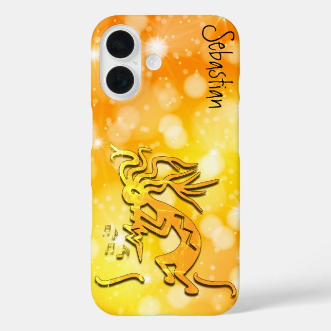 Merrymaker Kokopelli Musical Notes Custom Name Case-Mate iPhone Case (Back)