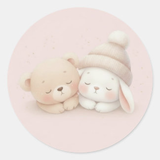 MerryMist Baby Dreams: Winter Blush – Ethereal Nur Classic Round Sticker