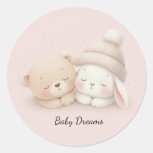 MerryMist Baby Dreams: Winter Blush – Ethereal Nur Classic Round Sticker