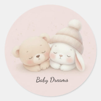 MerryMist Baby Dreams: Winter Blush – Ethereal Nur Classic Round Sticker