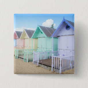 Mersea Island Beach Huts 15 Cm Square Badge