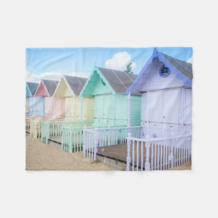 Mersea Island Beach Huts Fleece Blanket