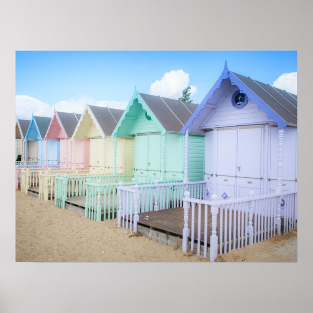 Mersea Island Beach Huts Poster (Front)