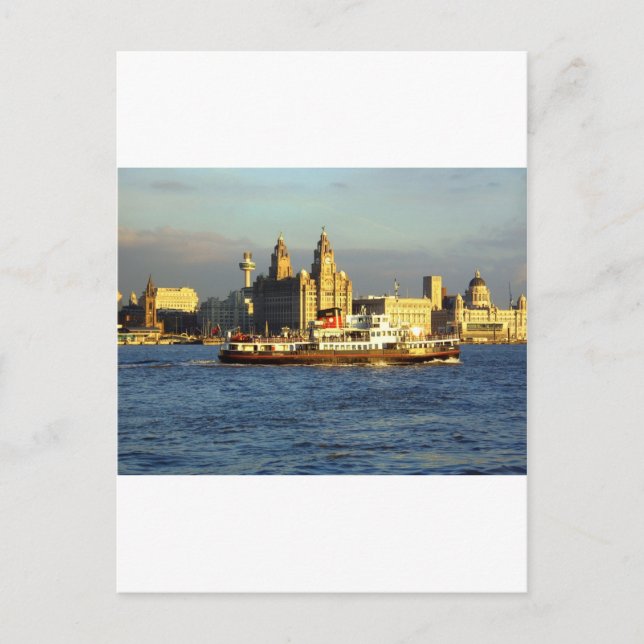 Mersey Ferry & Liverpool Waterfront Postcard (Front)