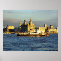 Mersey Ferry with Liverpool Waterfront beyond