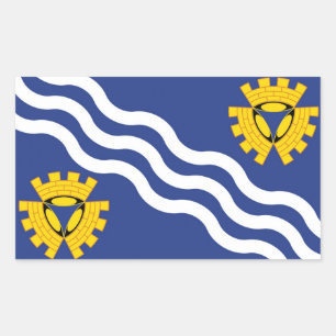Merseyside flag rectangular sticker