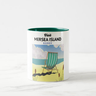 Mersia island Essex travel poster Two-Tone Coffee Mug