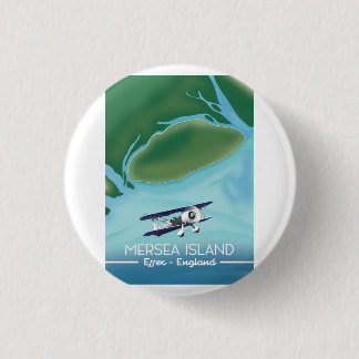 Mersia Island, Essex Vintage style travel poster 3 Cm Round Badge