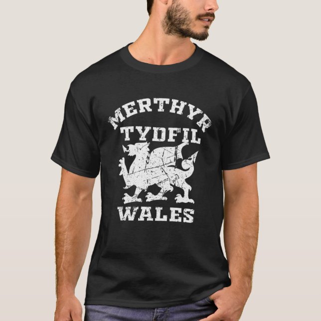 Merthyr Tydfil Men Women Kids Students Welsh Drago T-Shirt (Front)