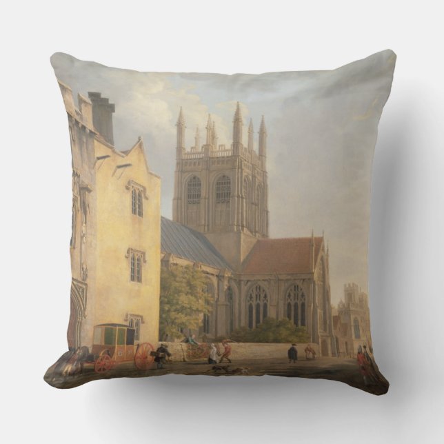 Merton College, Oxford, 1771 (oil on canvas) Cushion (Front)