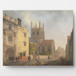 Merton College, Oxford, 1771 (oil on canvas) Plaque