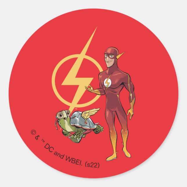 Merton & The Flash Classic Round Sticker (Front)