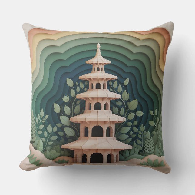Meru Tower Relief 3D Batik Motif Cushion (Front)