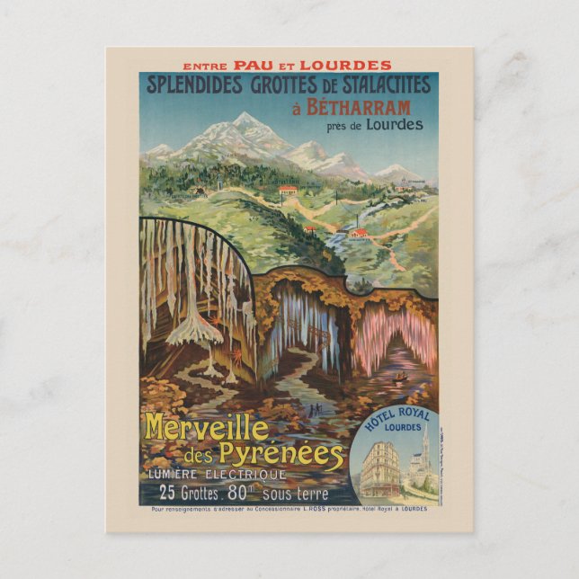 Merveille des Pyrénées France Vintage Poster 1903 Postcard (Front)