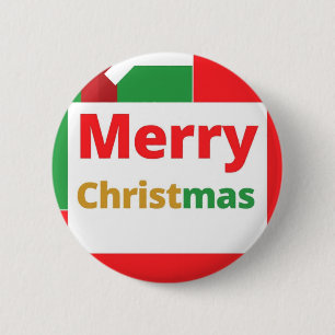 Mery christmas celebration design on 6 cm round badge