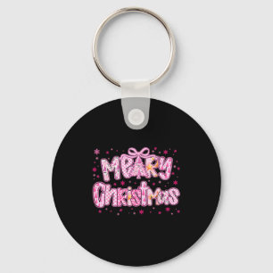 Mery Christmas Cute Nk Coquette Pajamas Xmas Women Key Ring