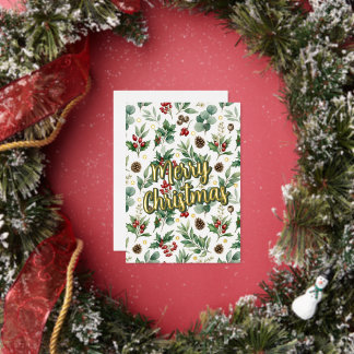 Mery Christmas Foil Holiday Card