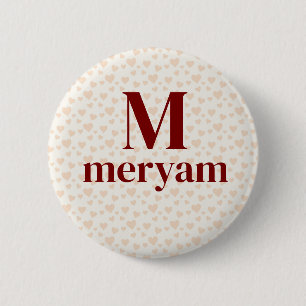 Meryam Monogram with Hearts Background badge